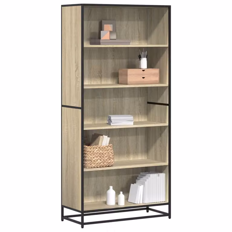 Libreria Industrial vidaXL in Legno e Metallo Marrone, L 80,5 x P 35 x H 170,5 cm