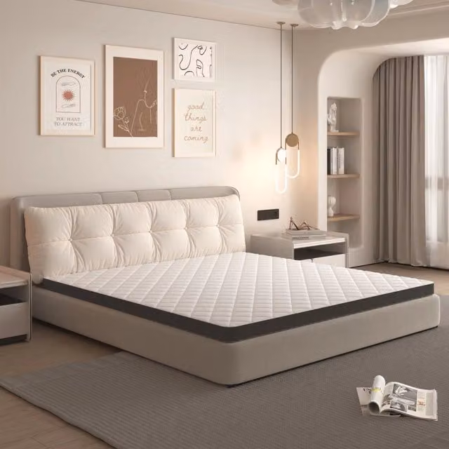 Materasso MINIMAL a 7 zone con schiuma viscoelastica H3, L: 180 cm, P: 200 cm, Colore bianco e grigio, Certificazione Oeko-TEX