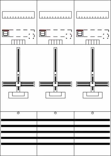 Striebel e John DF37T3 ZFeld completo 7RE 3Z precablato con croce di conteggio, sistema di rete TN-S a 5 poli 2CPX054457R9999