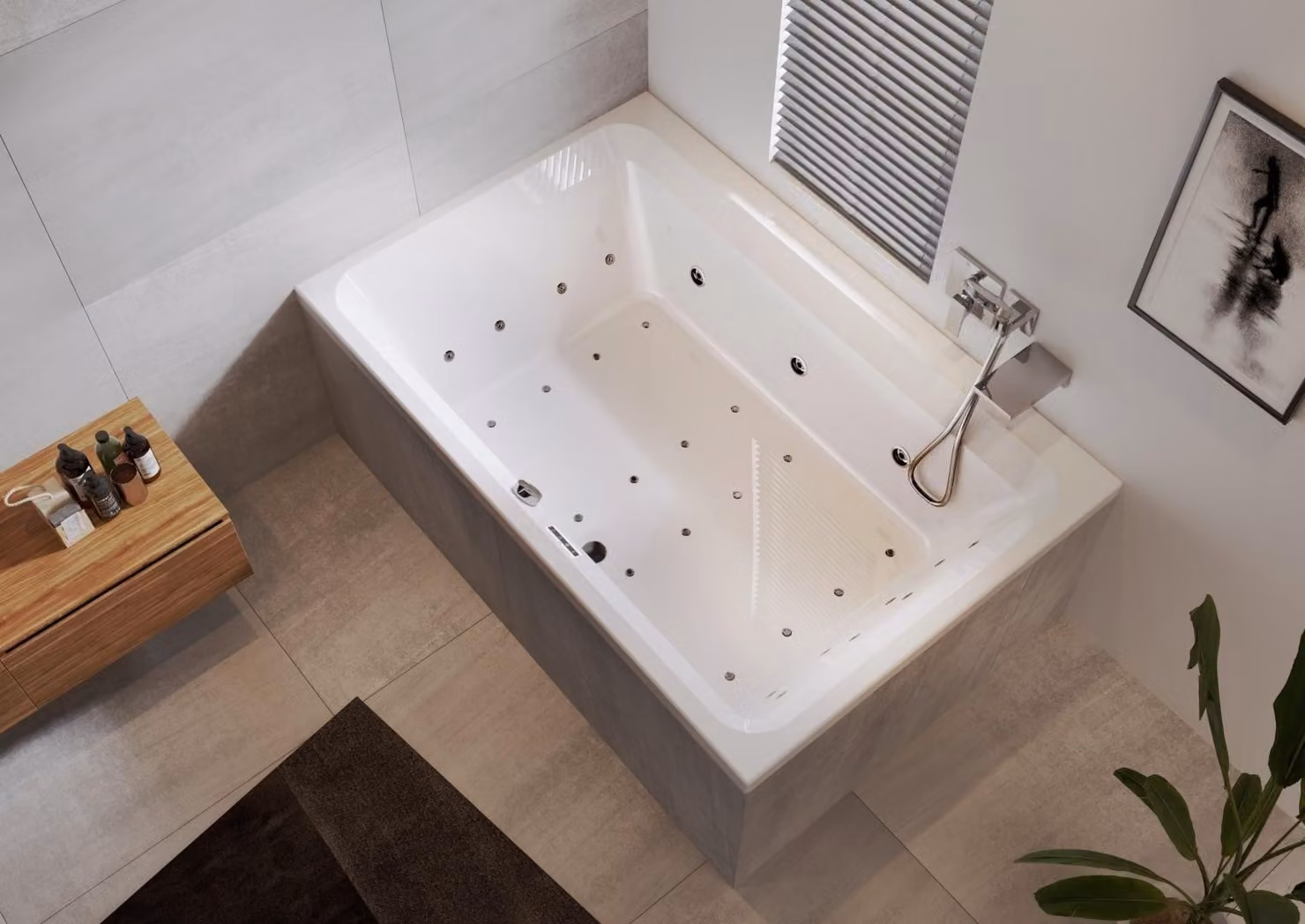 RIHO Castello Baignoires rectangulaires, avec système Joy, 2 places, 180x120x51cm, 335 Betteres, blanc, B064019005, B064019005
