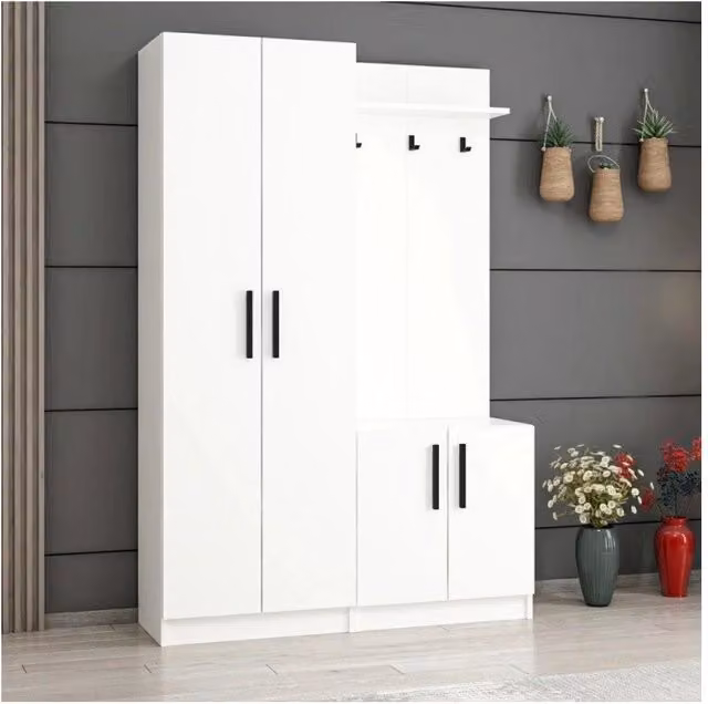 Armadio con appendiabiti Dante 120x37x180h colore bianco