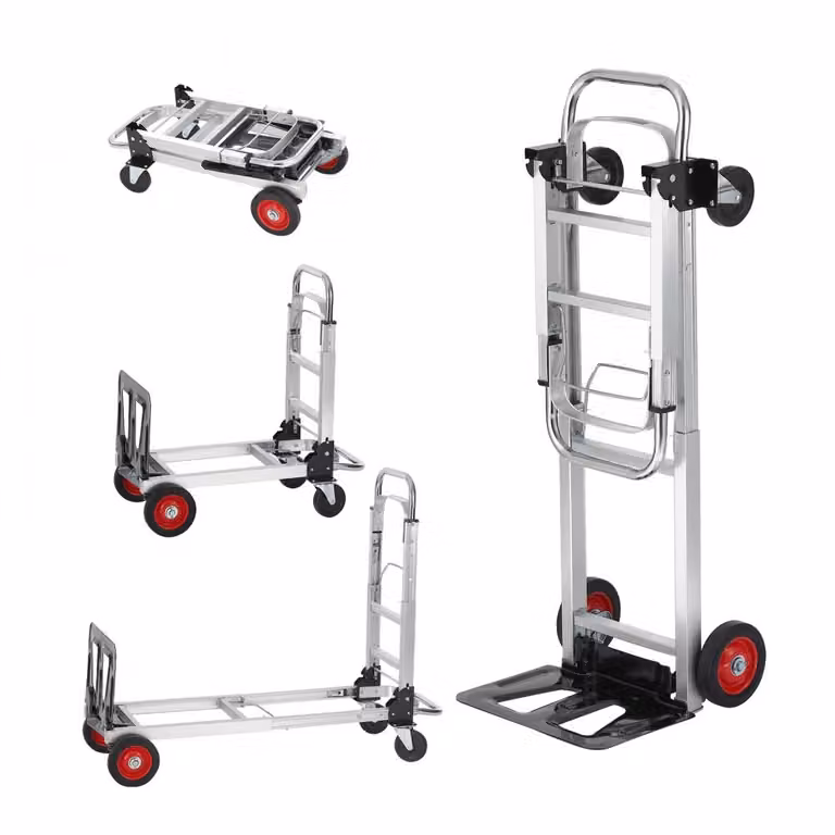 Carrello porta sacchi Carrello da trasporto pieghevole Alluminio/Acciaio al carbonio 113/181 kg - Carrello a piattaforma Uso interno ed esterno - Attività di carico e trasporto