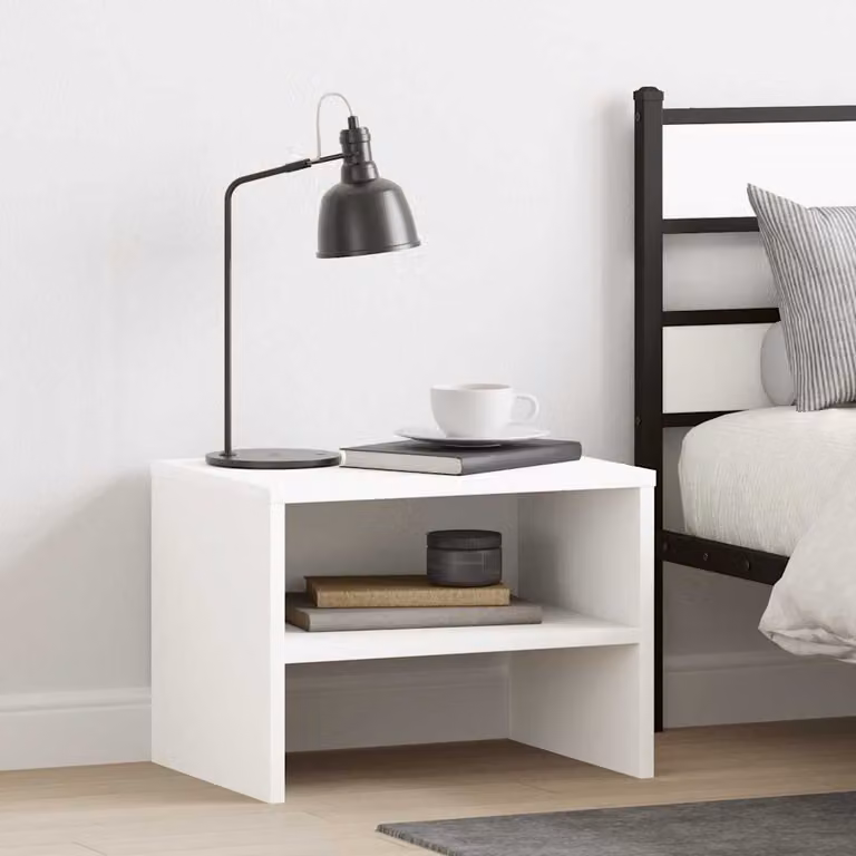 Comodino bianco vidaXL in legno ingegnerizzato L 40 cm x P 30 cm x H 30 cm
