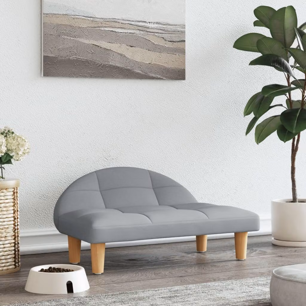 The Living Store Letto per cani grigio chiaro 70x52x30 cm tessuto
