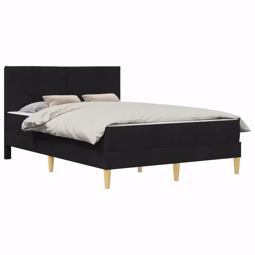 Struttura letto imbottita moderna vidaXL in tessuto nero L/P: 160 x 200 cm, H: 206 cm – 2