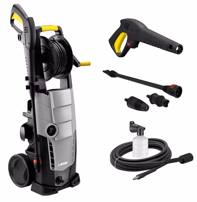 Idropulitrice, 160 bar, 510 l/h, 2500 W, con avvolgitore per tubo