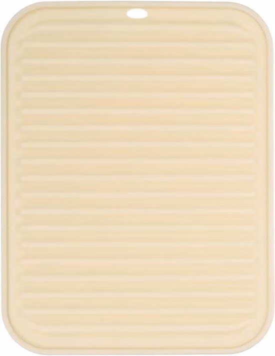 Tappetino da cucina in silicone - Tappetino da cucina - Resistente al calore - Supporto per pentole - Antiscivolo - Piano di lavoro da cucina - Beige - 20 x 30 cm