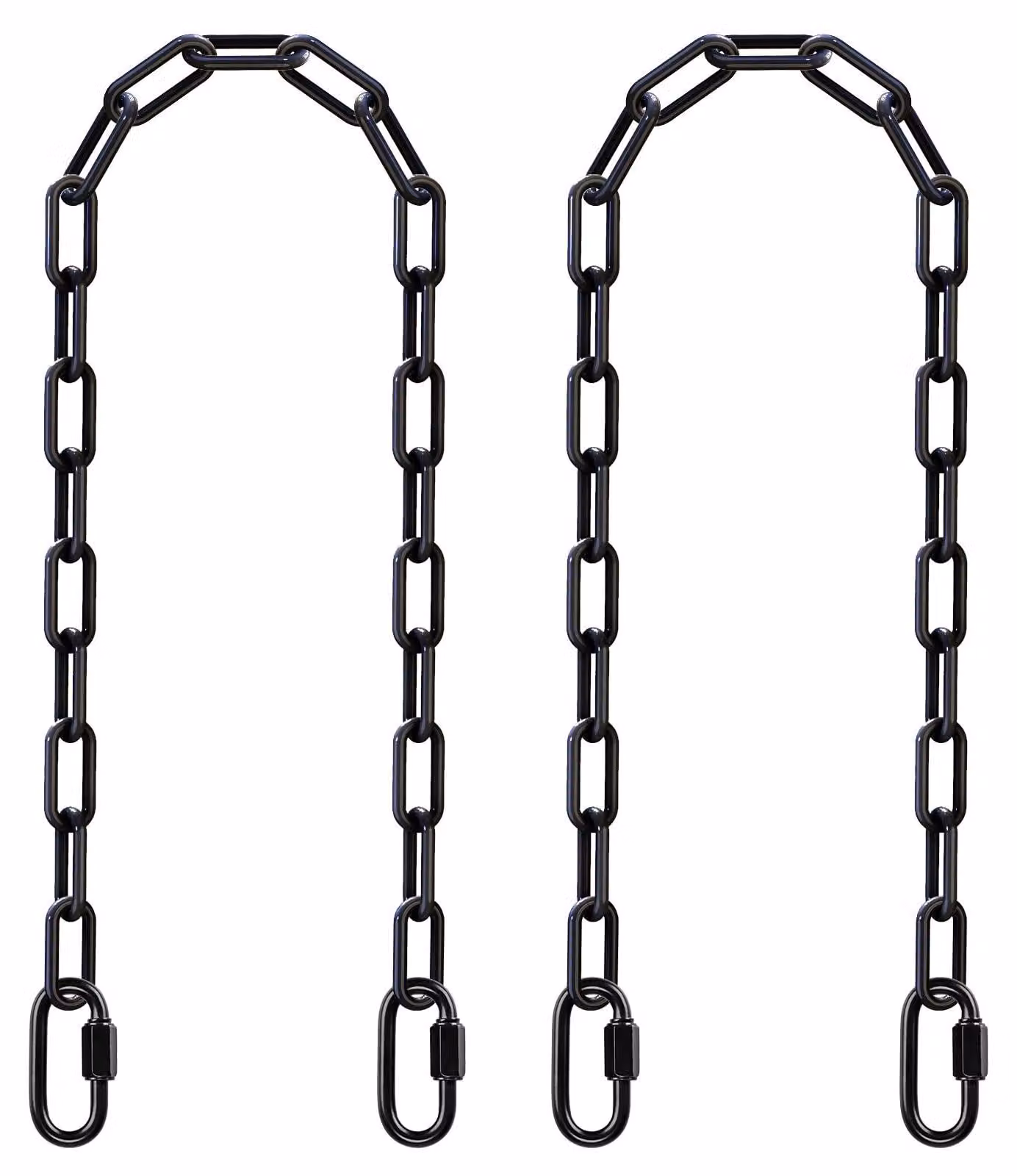 Catena per amaca con maglie in acciaio - Colore nero, lunghezza 150 cm, capacità di carico 453 kg