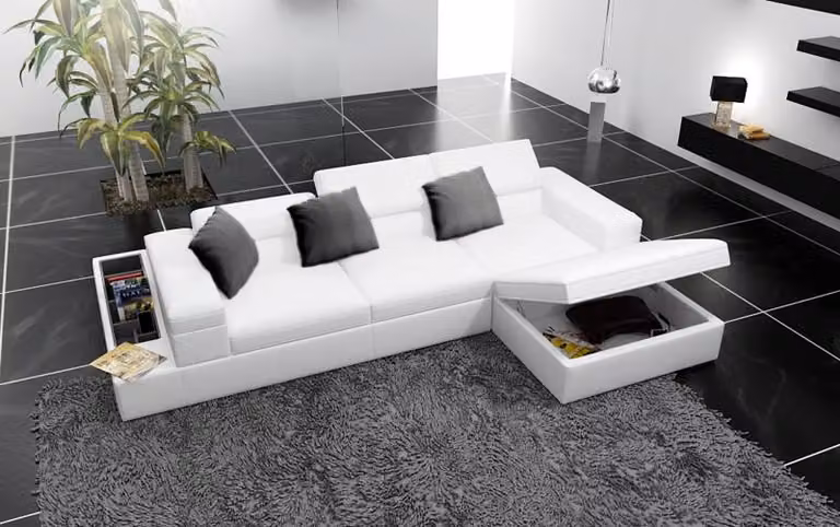 Eck Sofa Polster Couch Sitz Ecke Leder Sofa L-Form Wohnlandschaft Ledersofa