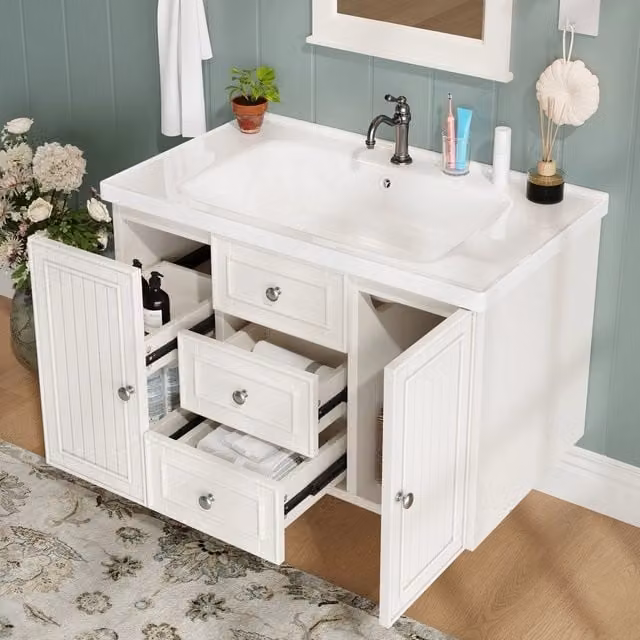 Mobile Sottolavabo Bagno con 3 Cassetti Sospeso ¨C Xylo ¨C Bianco 78.5x46x46.8cm