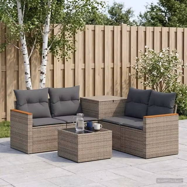 Set di divani 6 pz Grigio e Grigio Scuro 55 x 55 x 37 cm 3447616