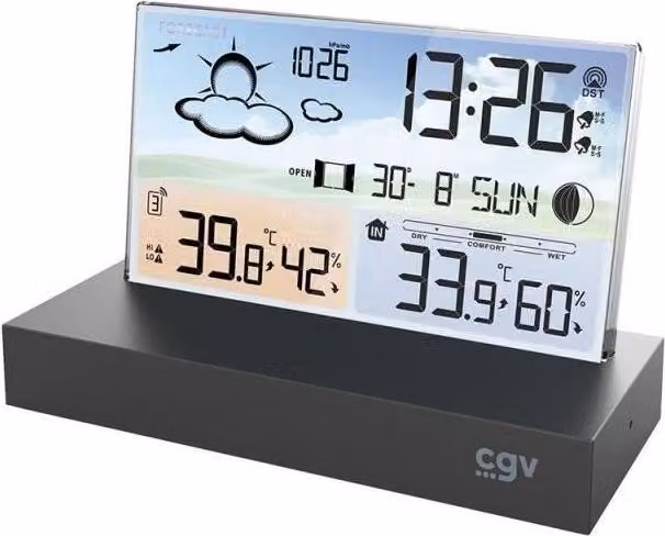 Stazione meteorologica CGV METEOFLEX, wireless, schermo piatto, radiocomandata
