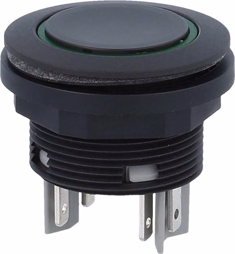 Georg Schlegel Pulsante con illuminazione ad anello, illuminabile 2S, rotondo, connettore piatto SHORTRON 2,8 mm x 0,8 mm - 1 pezzo