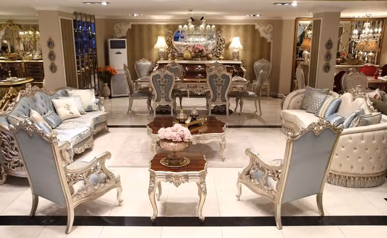 Casa Padrino set da salotto barocco - 2 divani & 2 poltrone & 1 tavolino & 2 tavolini - Mobili da salotto in stile barocco - Nobile e magnifico