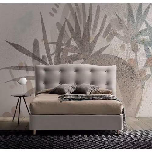 Letto matrimoniale imbottito fisso o con contenitore Casablanca - Nefi Italia