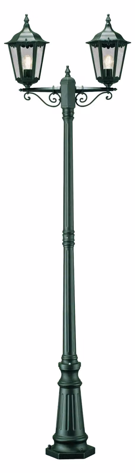 Lampada da terra esterna, 2 x 100W, grado di protezione IP43, colore verde, materiale alluminio, altezza 220 cm