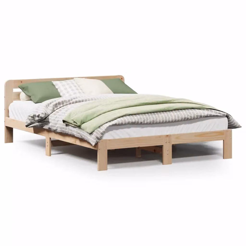 Letto senza materasso in legno massello di pino vidaXL L/P/H: 203.5 x 160 x 65.5 cm – 2