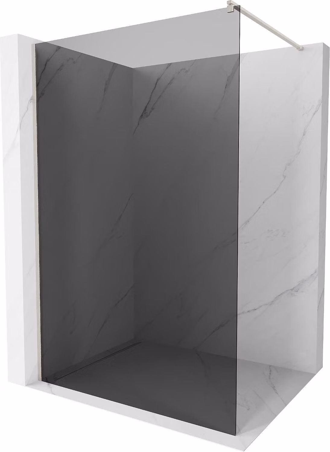 Mexen Kioto parete doccia Walk-in 130 x 200 cm, grafite 8 mm, nichel spazzolato - 800-130-101-97-40