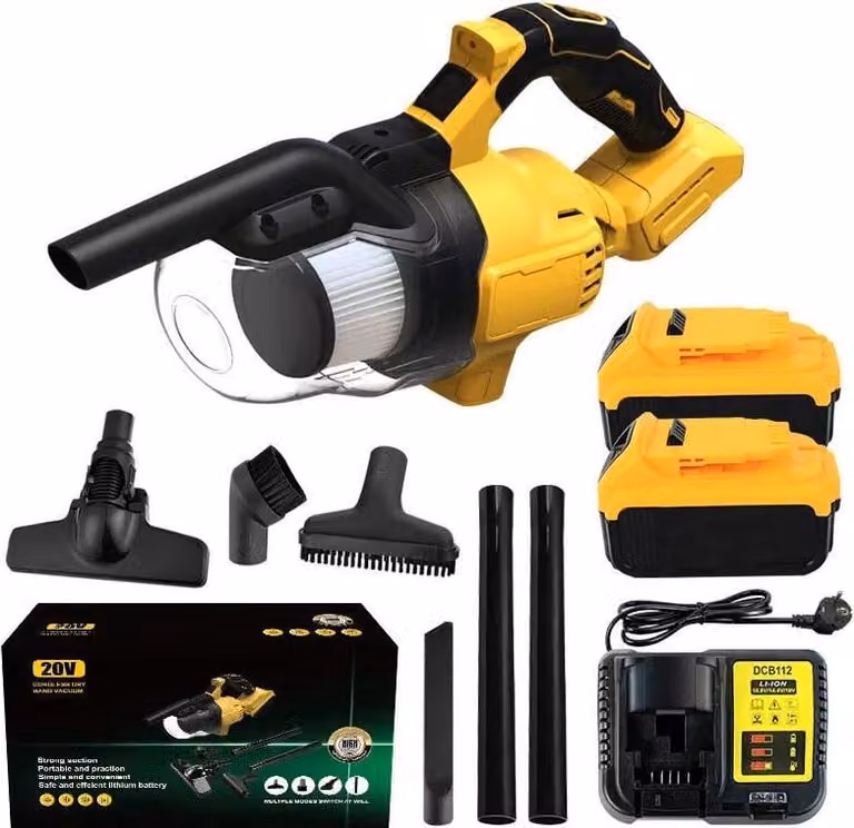 Aspirapolvere a batteria, 20V, design portatile, con 2 batterie