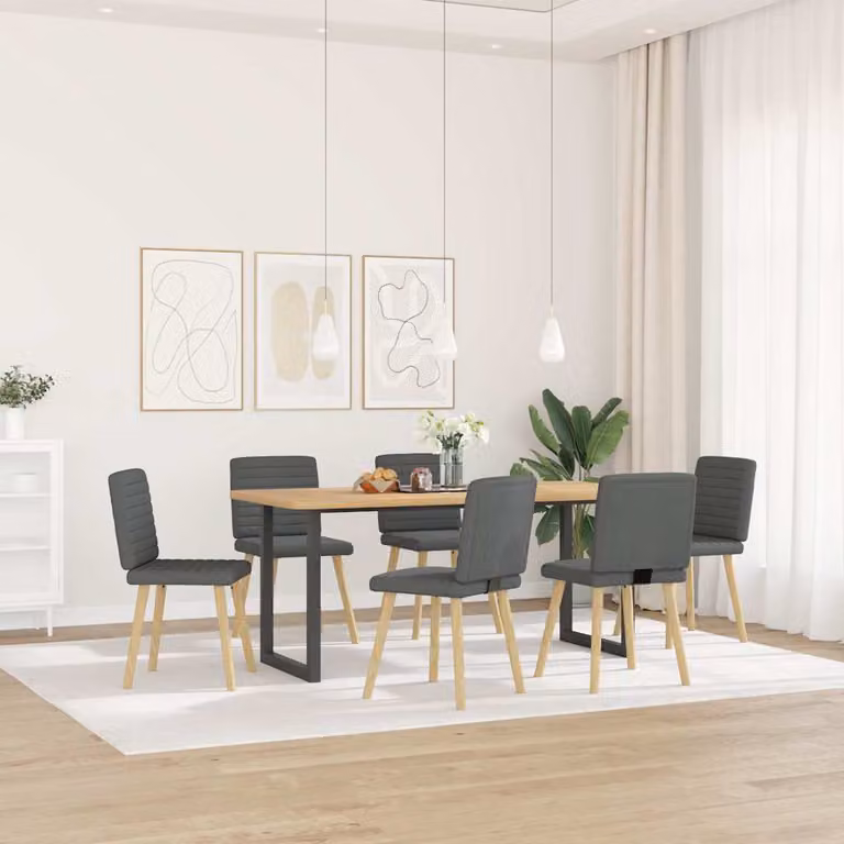 vidaXL Sedie da Pranzo 6 pz Grigio Scuro in Tessuto