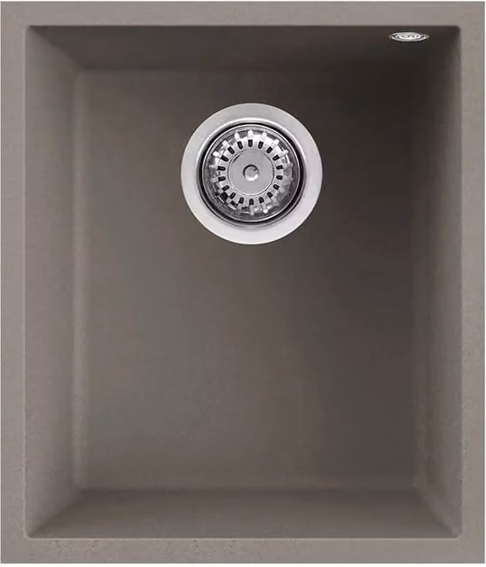 Lavello Elleci Incasso 1 vasca 38x44 Quadra 100 Sottotop Keratek Plus Grigio Dove Grey LKQ10093BSO