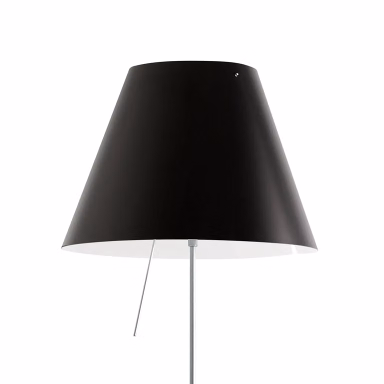 Luceplan Lampada da terra Costanza, Nero, Soggiorno / Sala da pranzo, Alluminio, Design, Lampada da terra