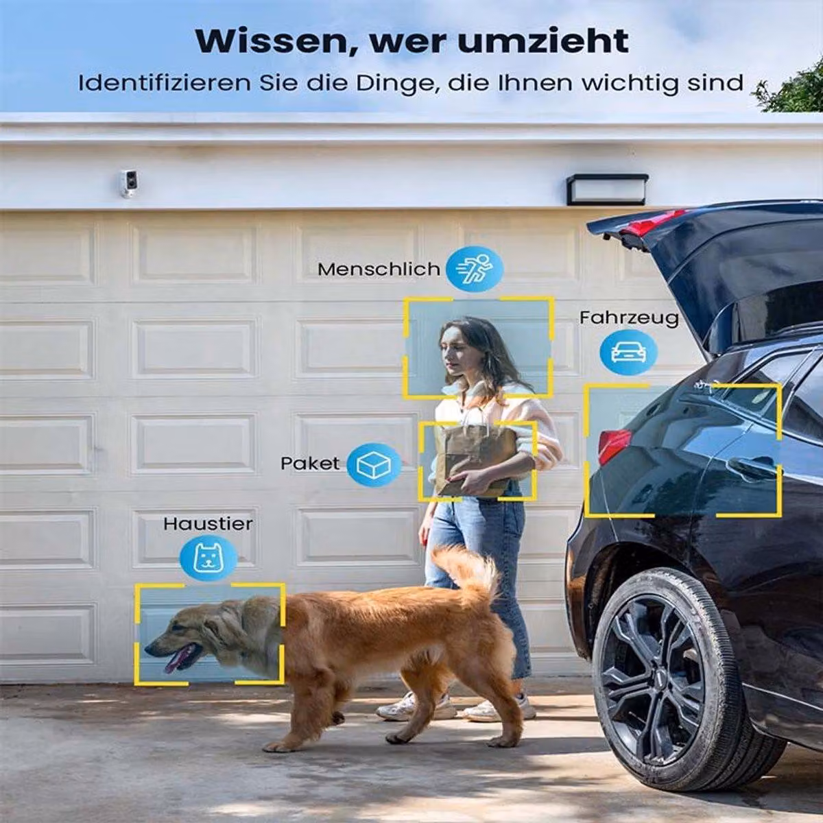 Telecamera di sicurezza wireless per esterni - Risoluzione HD da 5 MP - Visione notturna a colori - Alimentazione a batteria - Resistente agli agenti atmosferici