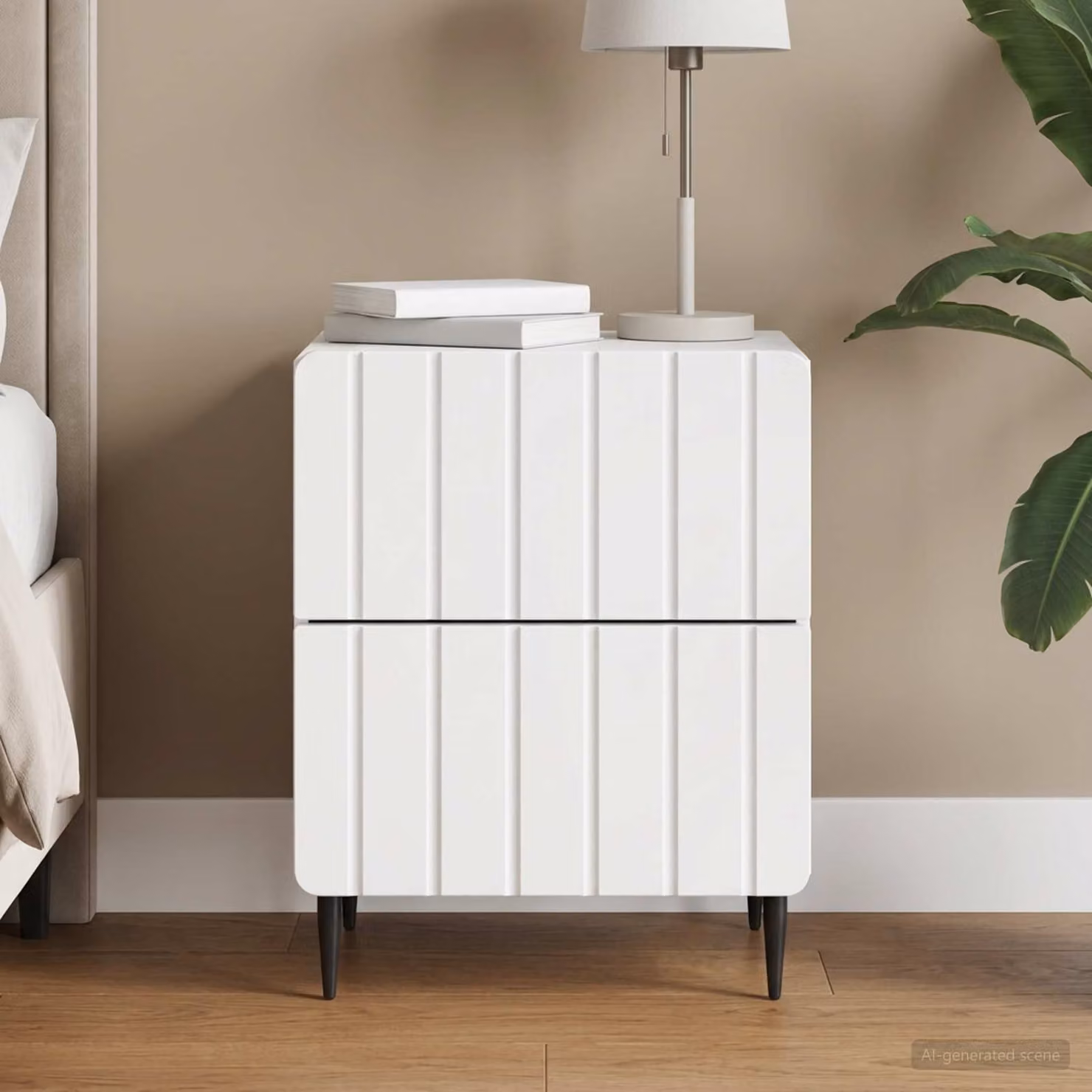 vidaXL Armadio da Notte con Cassetto Bianco Moderno L: 43 cm, P: 34,5 cm, H: 49,5 cm