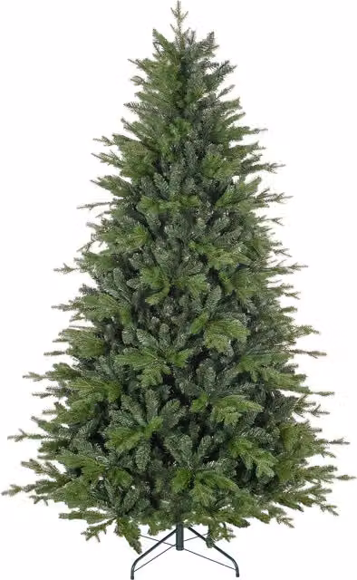 Albero di Natale HOMCOM verde da 210 cm con base in metallo e rami ignifughi in plastica