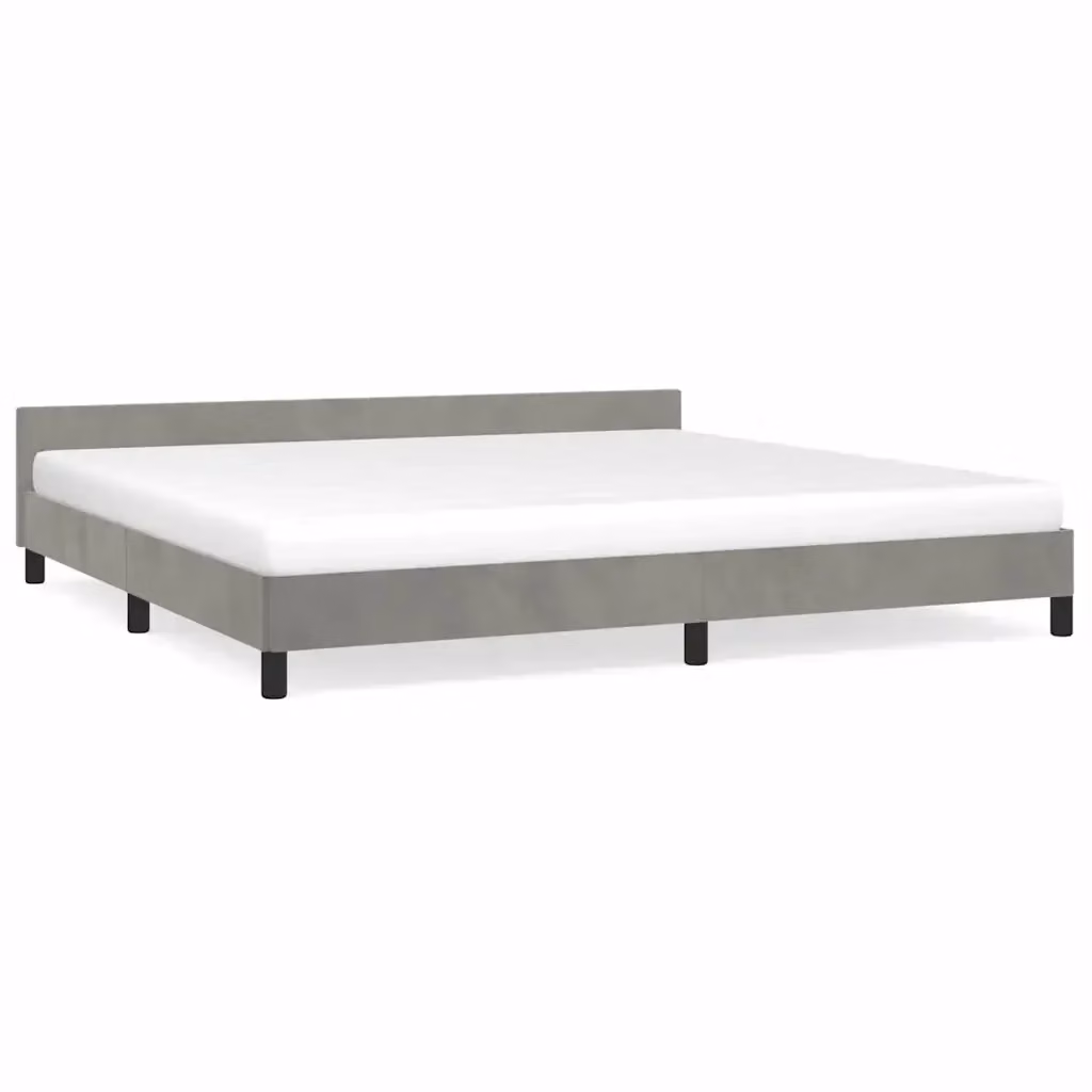 Struttura Letto Design Mania in Velluto Grigio Chiaro L/P/H: 200 x 200 cm – 2