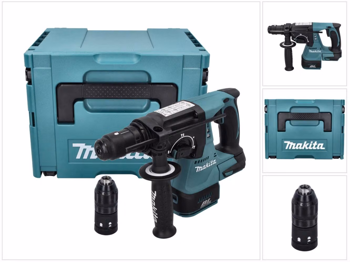 Makita DHR 243 ZJ Trapano a percussione a batteria 18 V 2,0 J SDS plus Brushless + Makpac - senza batteria, senza caricabatteria
