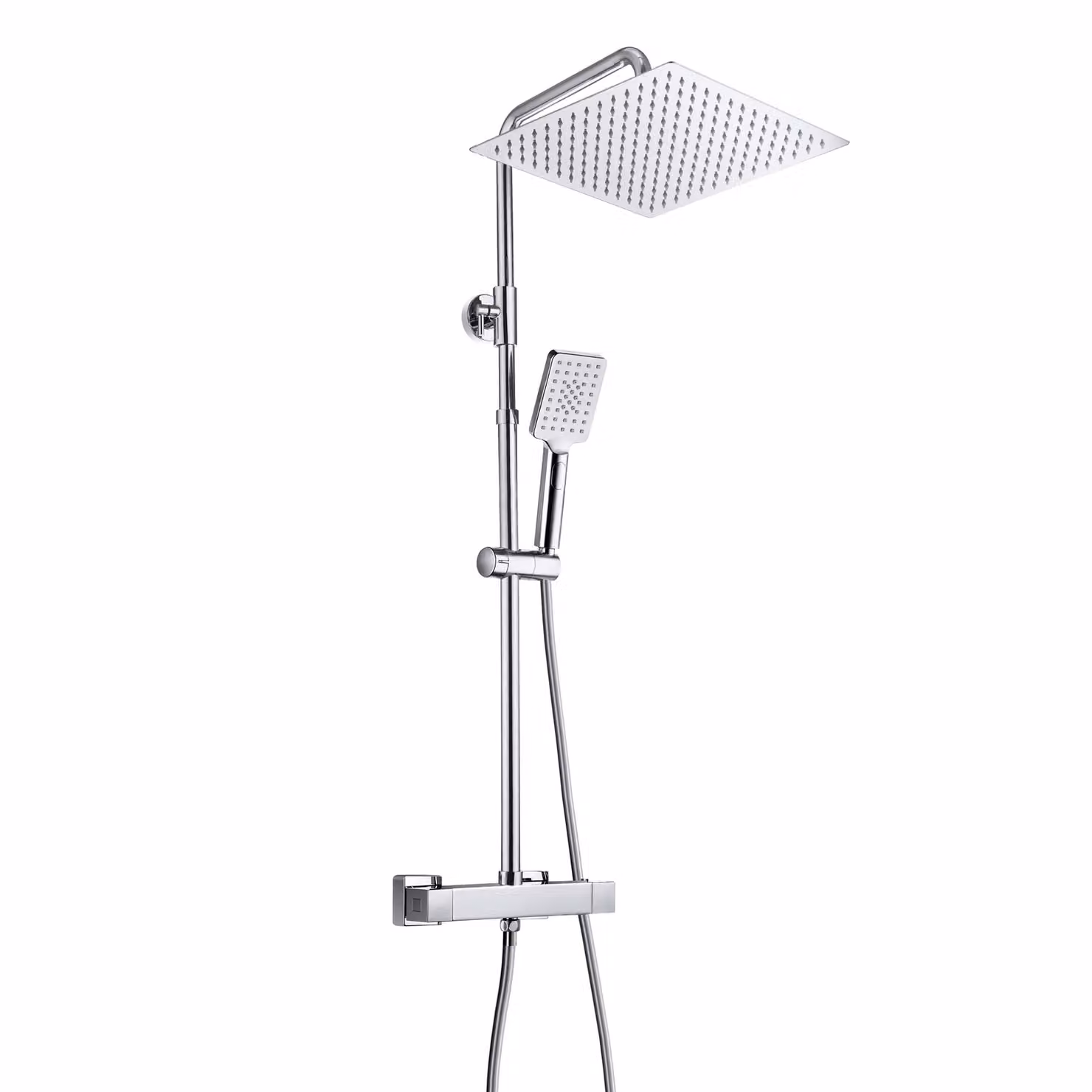 JOHO Doccia con Miscelatore Acciaio INOX Fori Muro Regolabili Colonna Doccia idromassaggio Colonna Doccia Termostatica Doccia Soffione Colonna 30x30cm