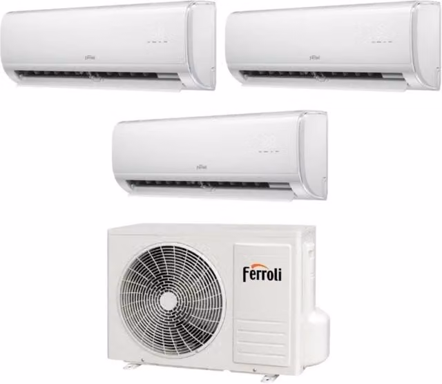 Condizionatore Trial Split Ferroli Giada M 9+9+9 con Wi-Fi Integrato, Classe Energetica A++, Colore Bianco
