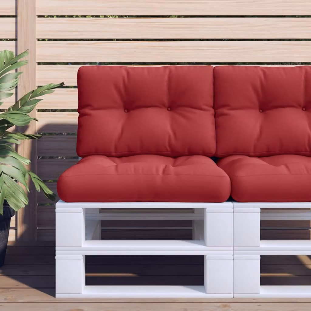 vidaXL Cuscini per Pallet 2 pz Rosso Vino in Tessuto