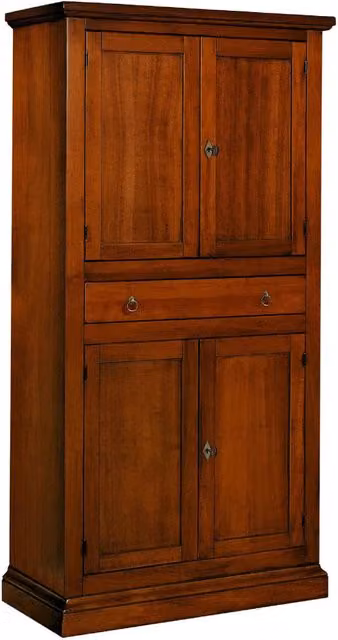 Armadio dispensa in legno di pino stile arte povera con 4 ante e ripiani interni Mobili 2G marrone L 80 cm, P 40 cm, H 150 cm – 3
