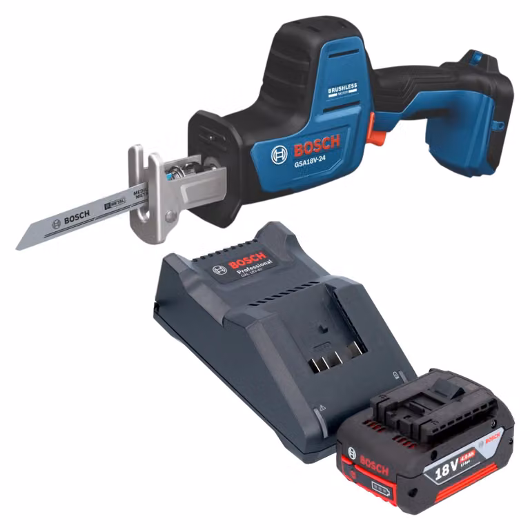 Sega a sciabola a batteria Bosch GSA 18V-24 Professional 18 V 230 mm Brushless + 1 batteria da 4,0 Ah + caricabatterie