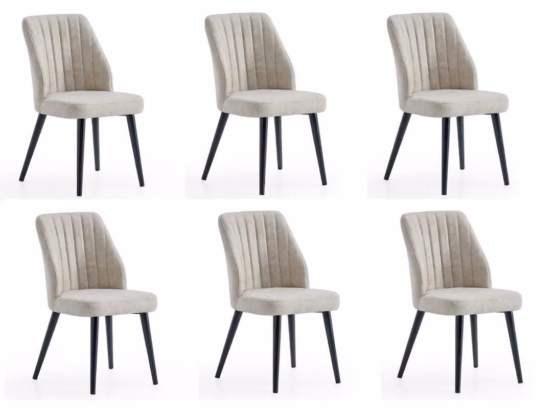 Set di 6 sedie beige: comode, moderne, eleganti, morbide, classiche