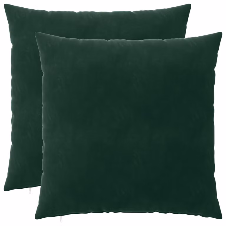 Set di 2 cuscini quadrati vidaXL HEERLEN in velluto verde, L 60 x L 60 cm