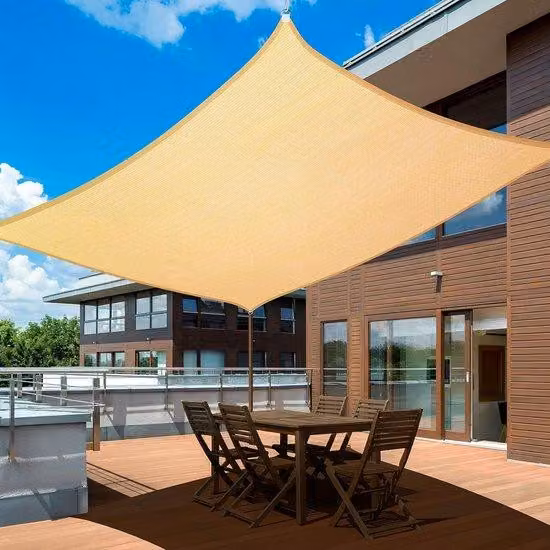 Tenda da sole rettangolare, 3,6 x 4,8 m, telo per tettoia, protezione UV al 95%, tenda da sole traspirante per terrazza, giardino, pergola, cortile, color sabbia