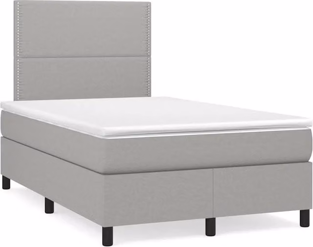 Letto Ibrido con Materasso e Illuminazione LED vidaXL in Tessuto Grigio L/P/H: 120 x 200 x 123 cm