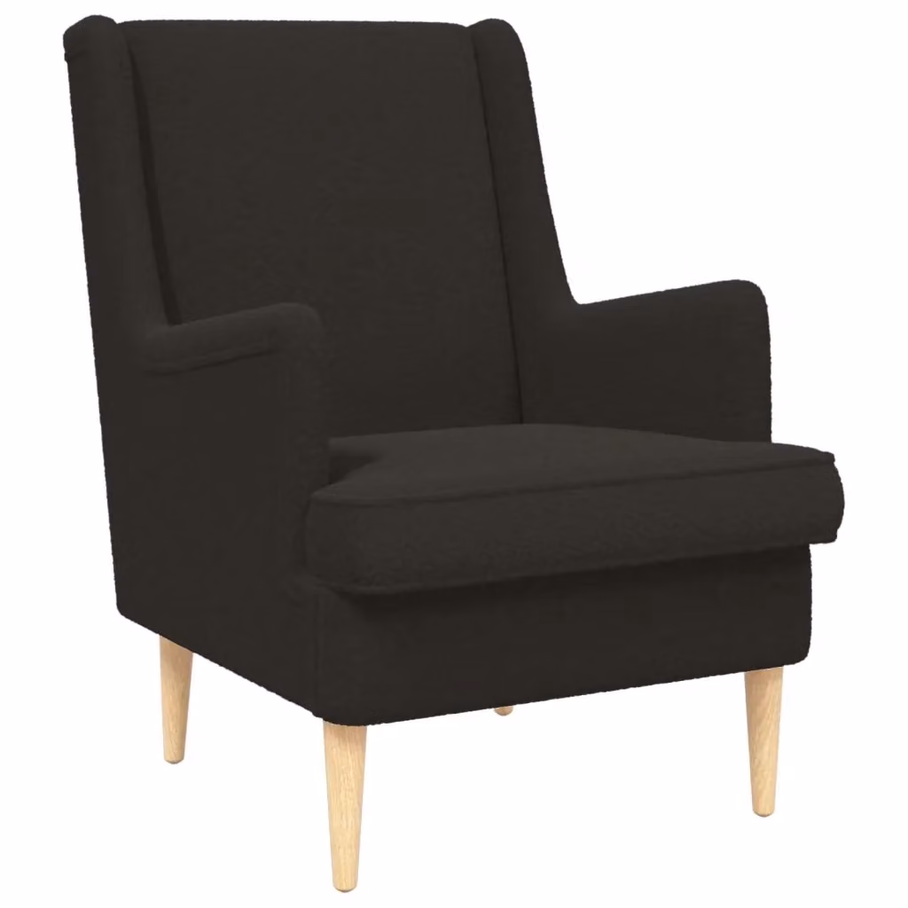 Poltrona Lounge Moderna in Tessuto Nero con Braccioli e Struttura in Legno e Metallo 987930 – 2