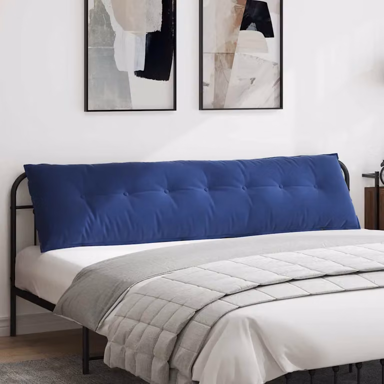Cuscino per schiena vidaXL in velluto a coste blu, L 200 cm x P 50 cm