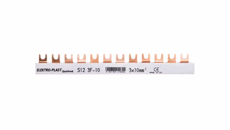 Binario di collegamento 3P 63A 10mm2 forcella (12 moduli) 3F S12 3F-10 45.122