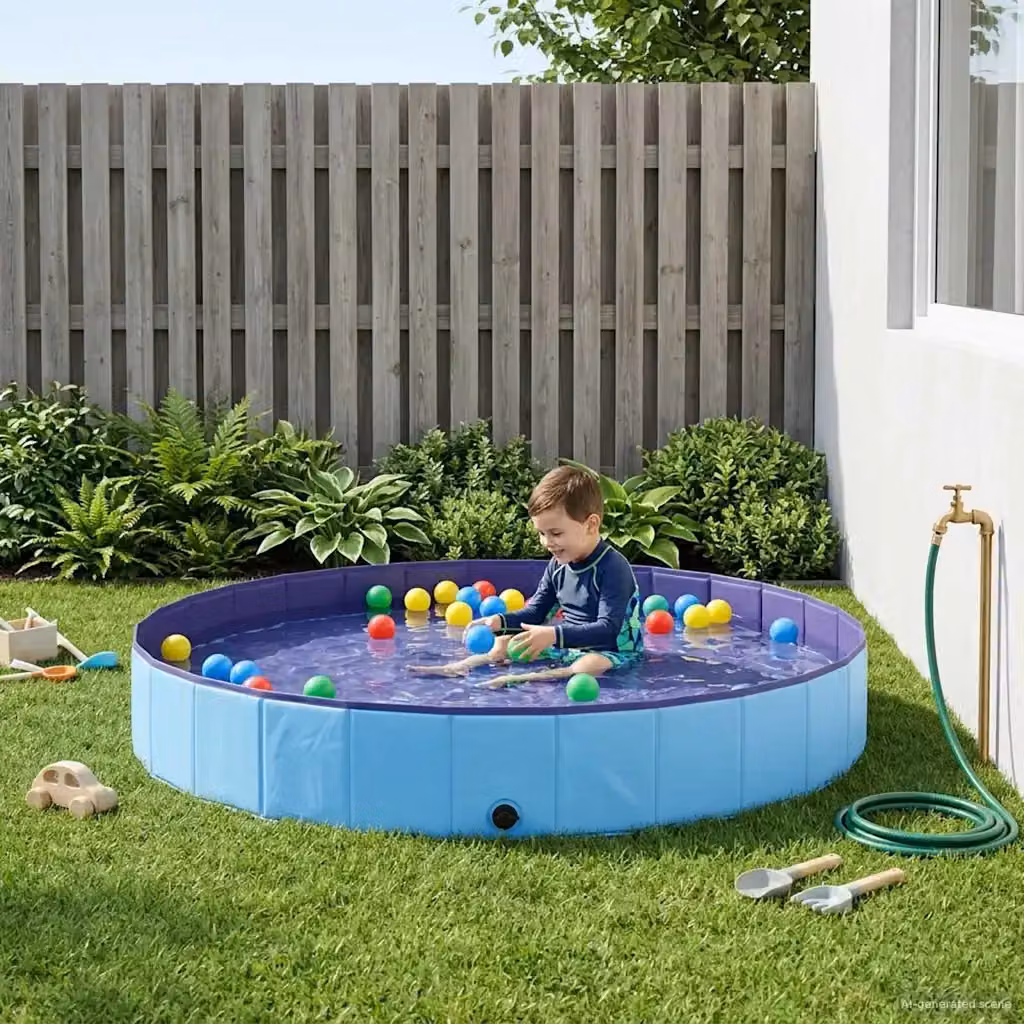 Piscina gonfiabile rotonda per bambini DESIGN IN, Blu, L: 300 cm, H: 38 cm – 2