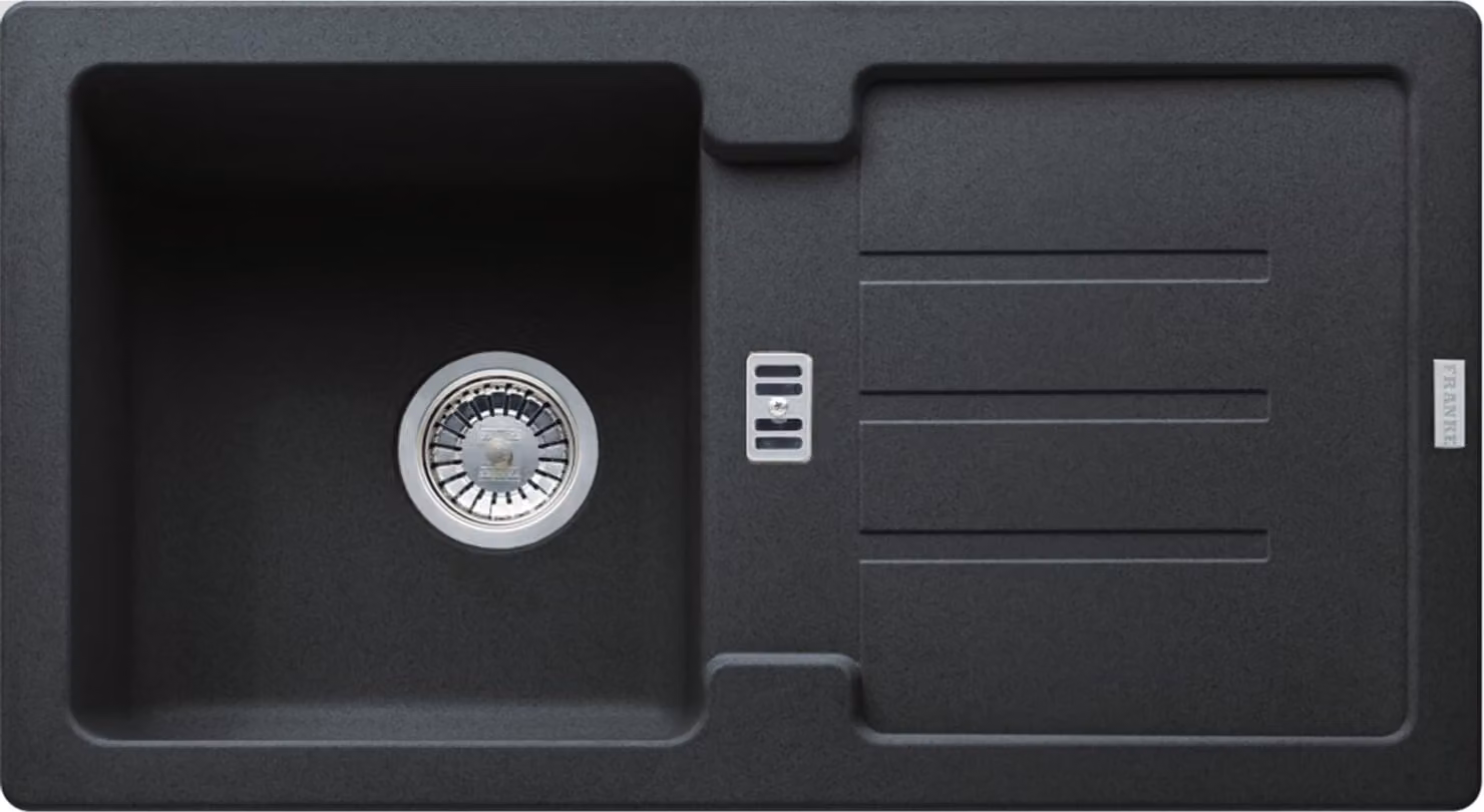 Franke Smart Strata lavello da incasso Fragranit STG 614-78 Onyx comando manuale da 45 cm 114.0303.666