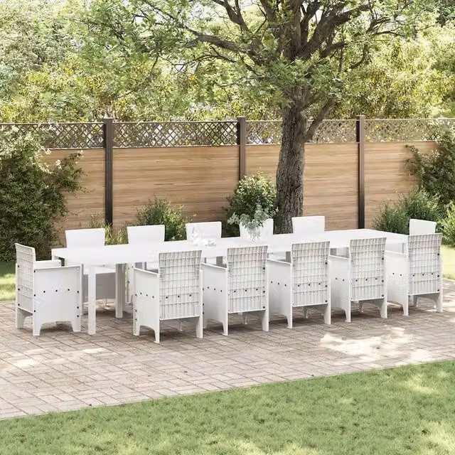 Tavolo da Giardino Bianco 400 x 100 x 73 cm polyrattan 3378530