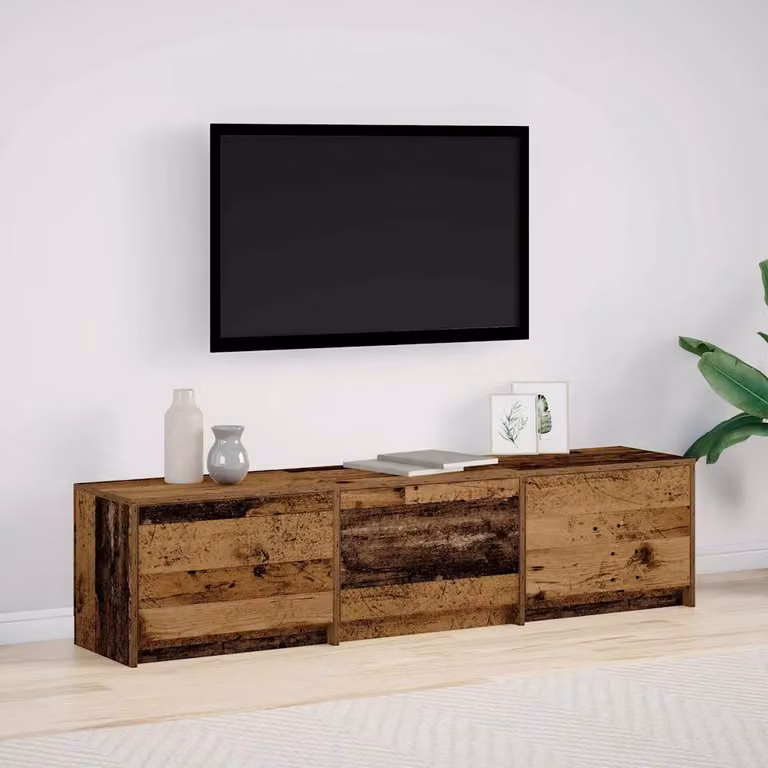 Mobile TV vidaXL con illuminazione LED in legno marrone, L 165 x P 34 x H 40 cm