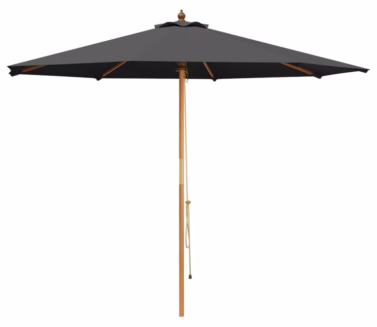 Ombrellone da giardino, diametro 300 x 248 cm, struttura in legno di eucalipto massello