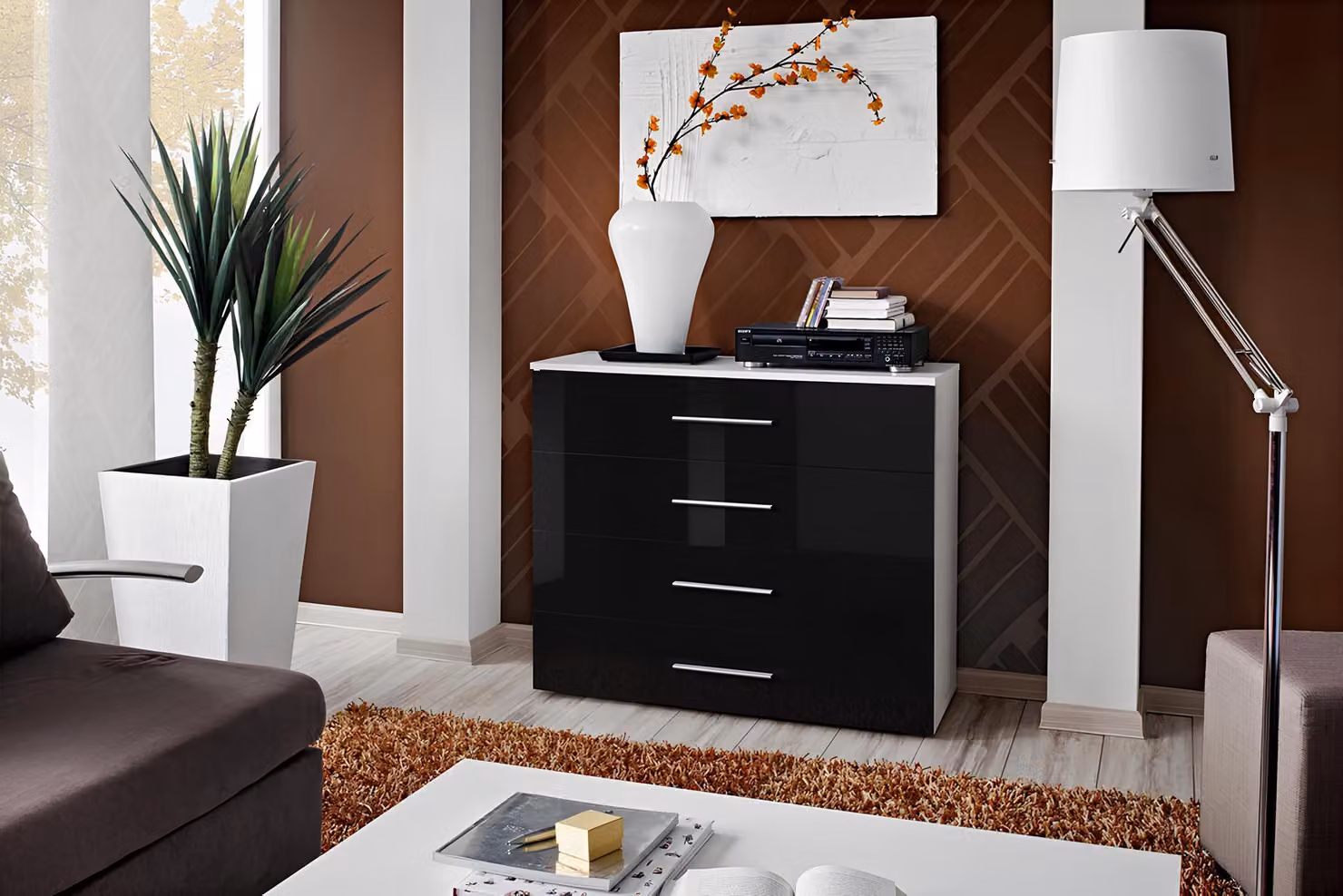 Kommode Design Sideboard Wohnzimmer Holz Luxus Möbel Einrichtung