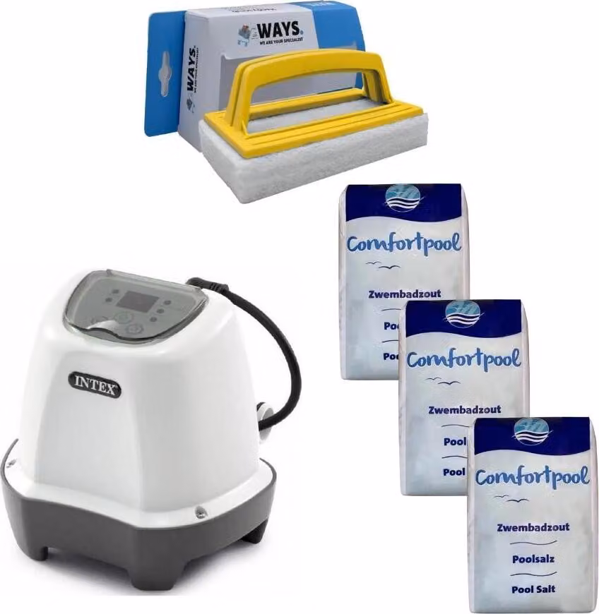 Intex - Sistema di acqua salata 26662GS &per piscina 60 kg & spazzola WAYS